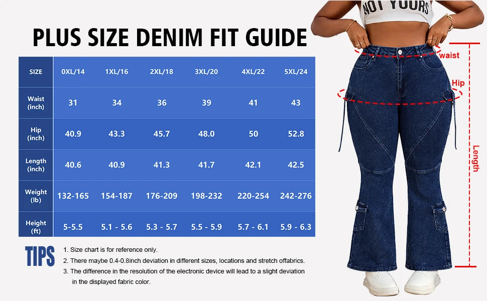 Women High Waist Slim Fit Cargo Jeans With Stretch
