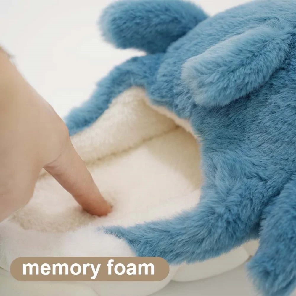 Soft Plush Sharky Slides For Wome&Men,Whale Shark Fuzzy Slippers