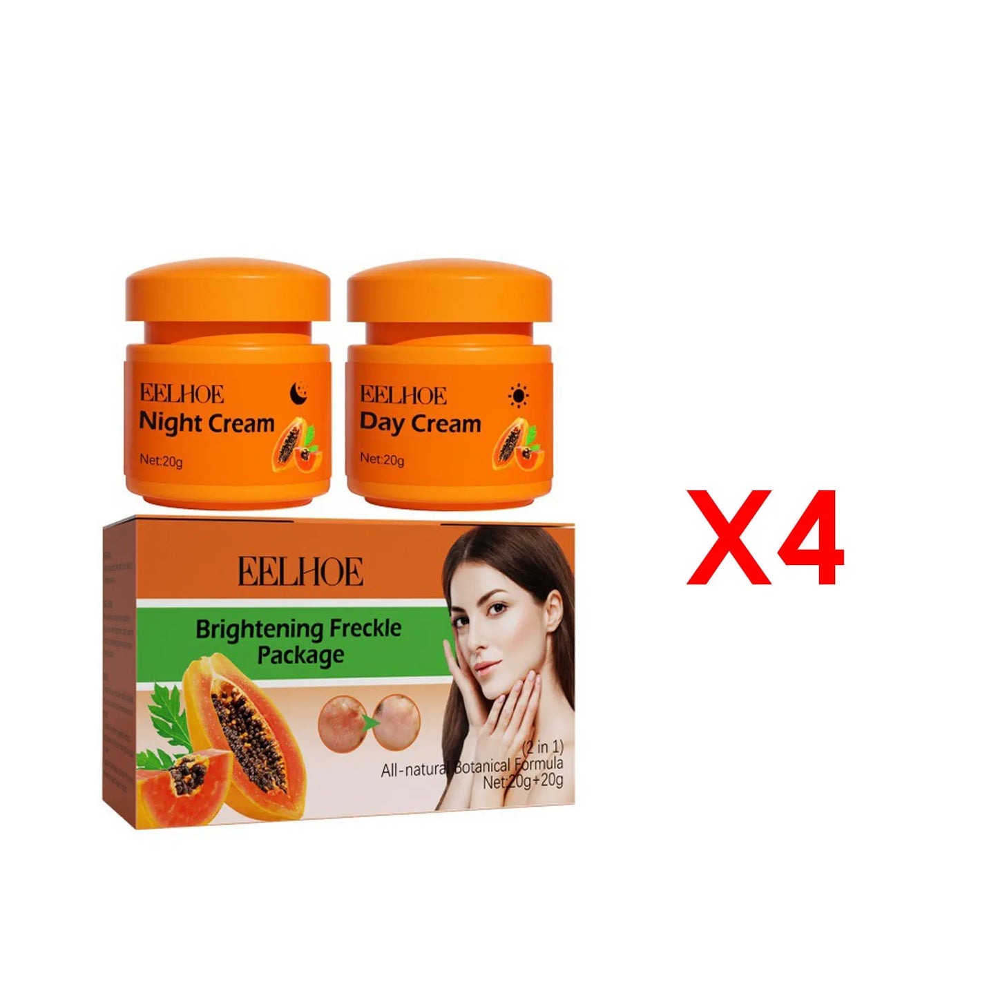 Freckle Whitening Face Cream Papaya Day Night Sun Spots Corrector