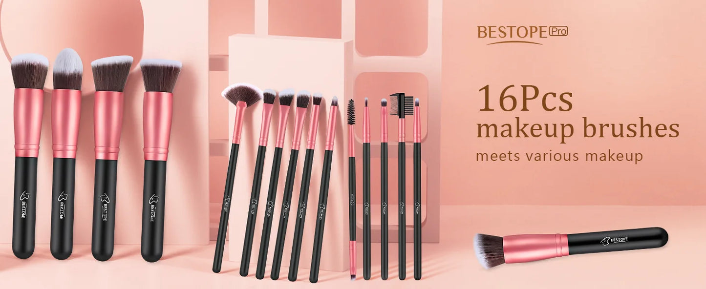 BESTOPE PRO Makeup Brushes Makeup Brush Set - 16 Pcs
