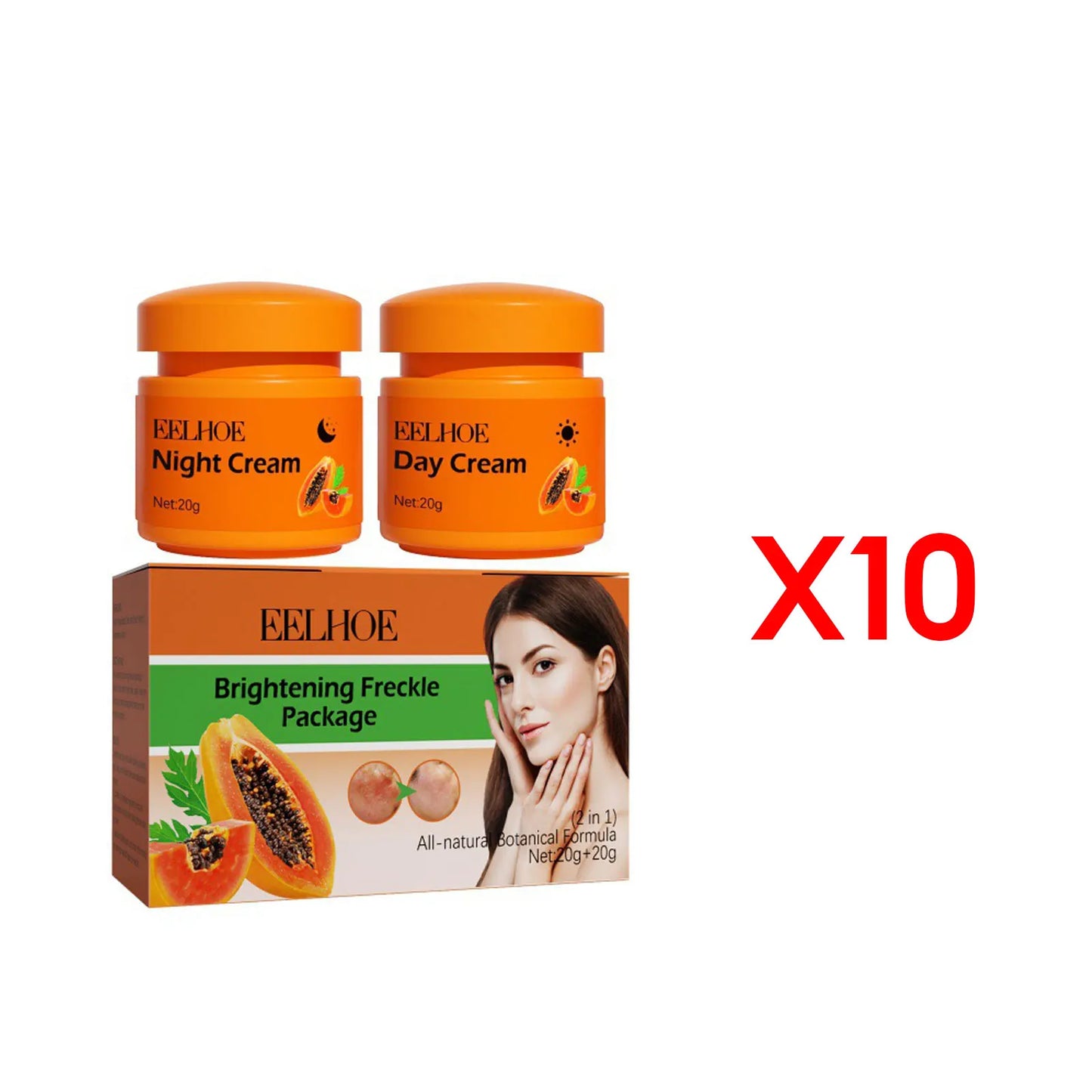 Freckle Whitening Face Cream Papaya Day Night Sun Spots Corrector