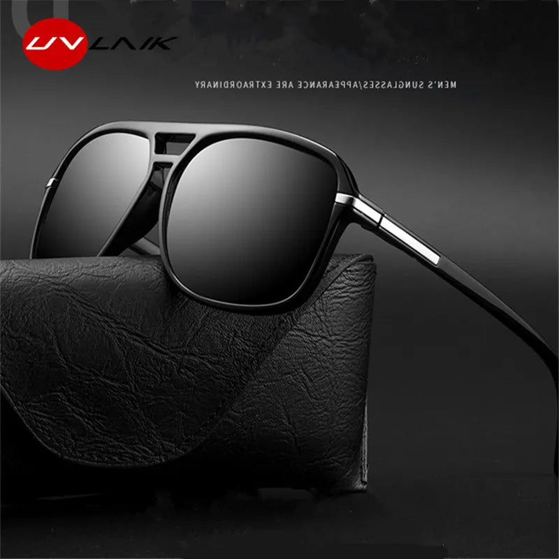 UVLAIK Rectangle Polarized Sunglasses Men