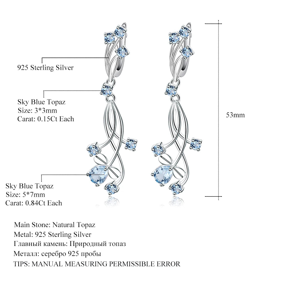 Flower Design 3.89t Natural Sky Blue Topaz Gemstone