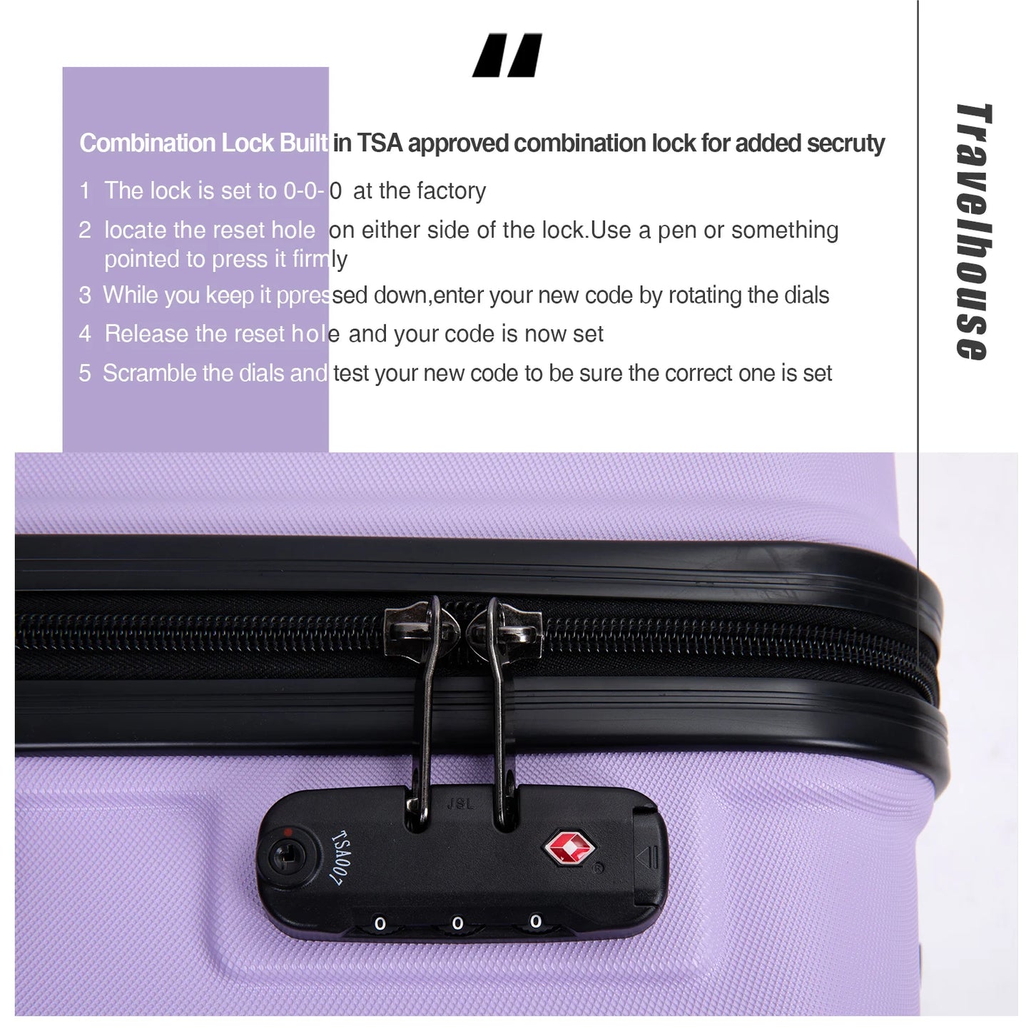 Travelhouse Lightweight ABS Luggage Spinner Wheels Carry On