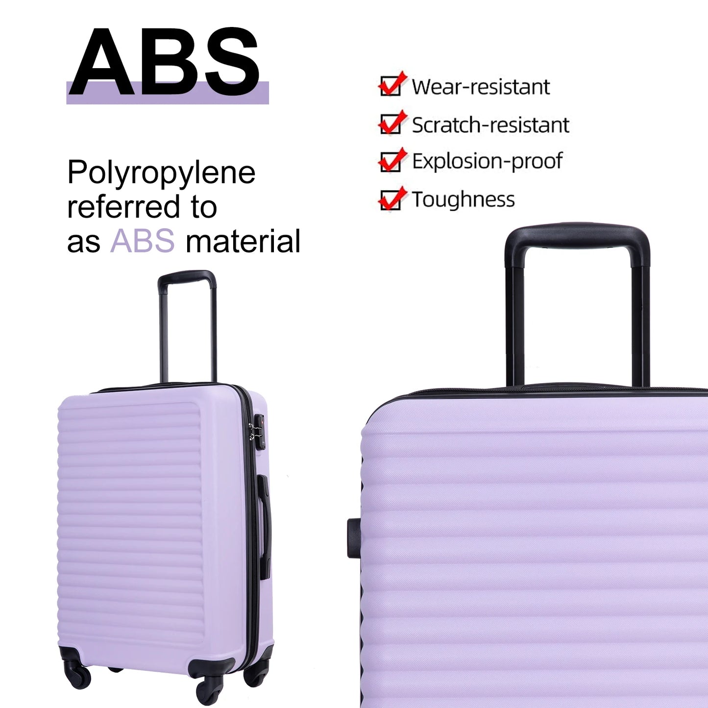 Travelhouse Lightweight ABS Luggage Spinner Wheels Carry On