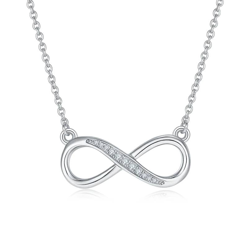 Rose Gold 925 Sterling Silver Moissanite Infinity Necklace