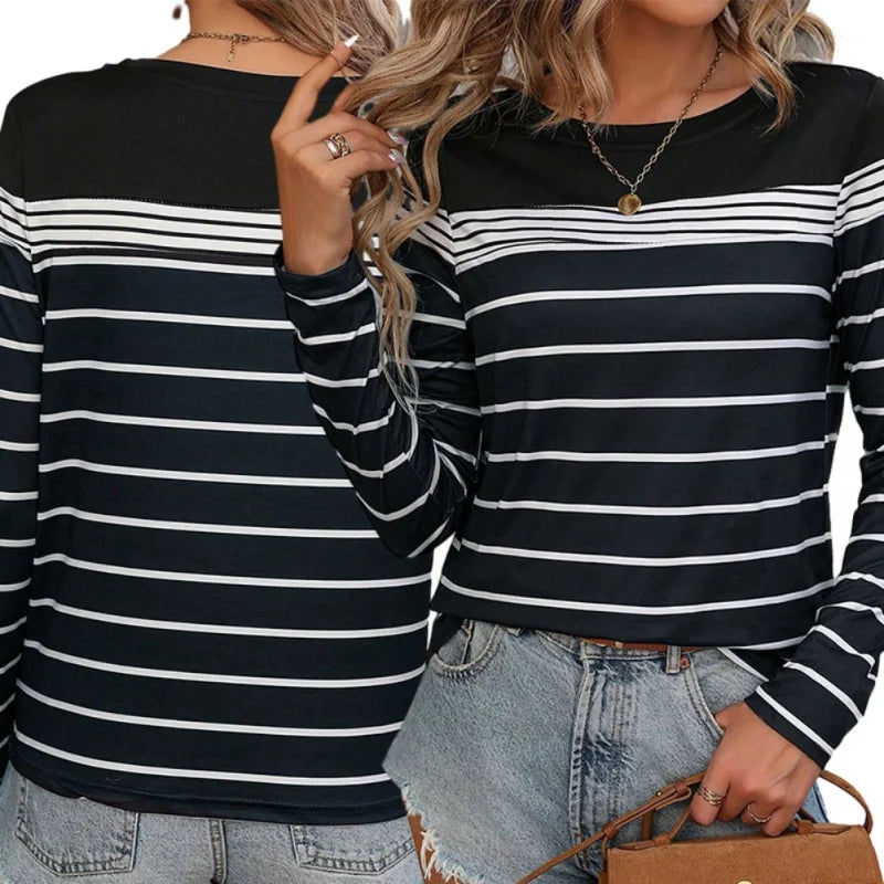 Womens Long Sleeve Striped Shirt by Brand