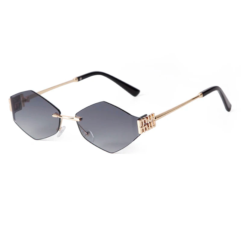 Trend Hexagon Rimless Sunglasses Women