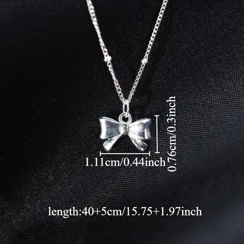 S925 Silver Elegant&Plated Bow Necklace - Perfect Gift for Any Occasion.