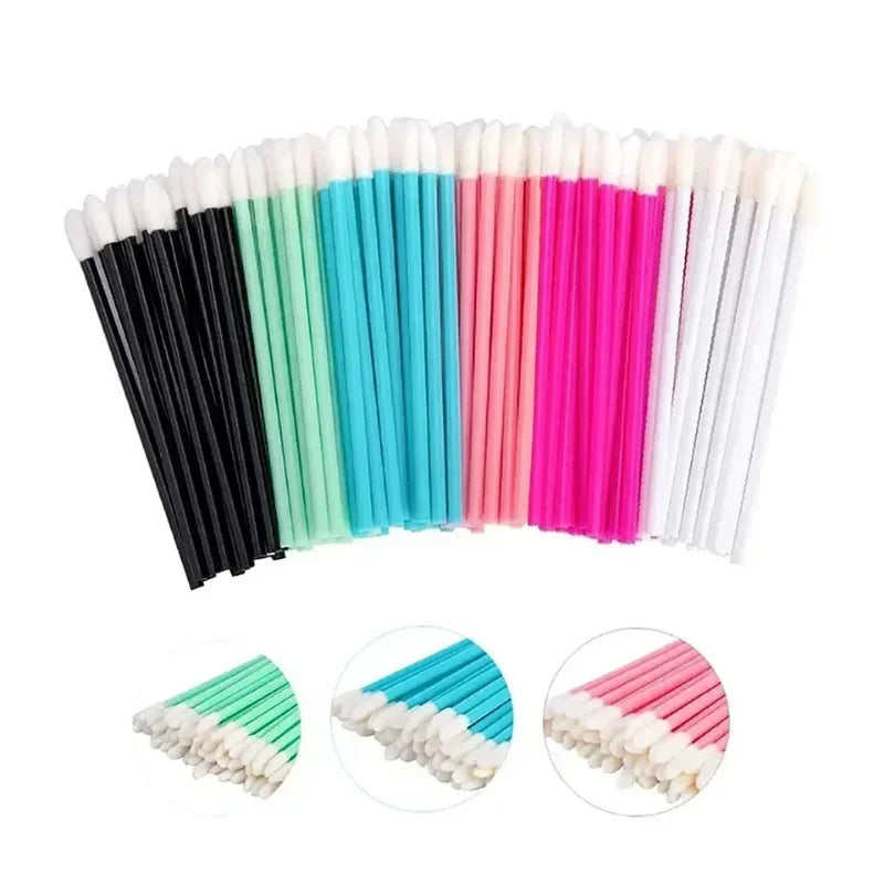 50pcs Disposable Make Up Lip Brush Lipstick Gloss Wands Applicator