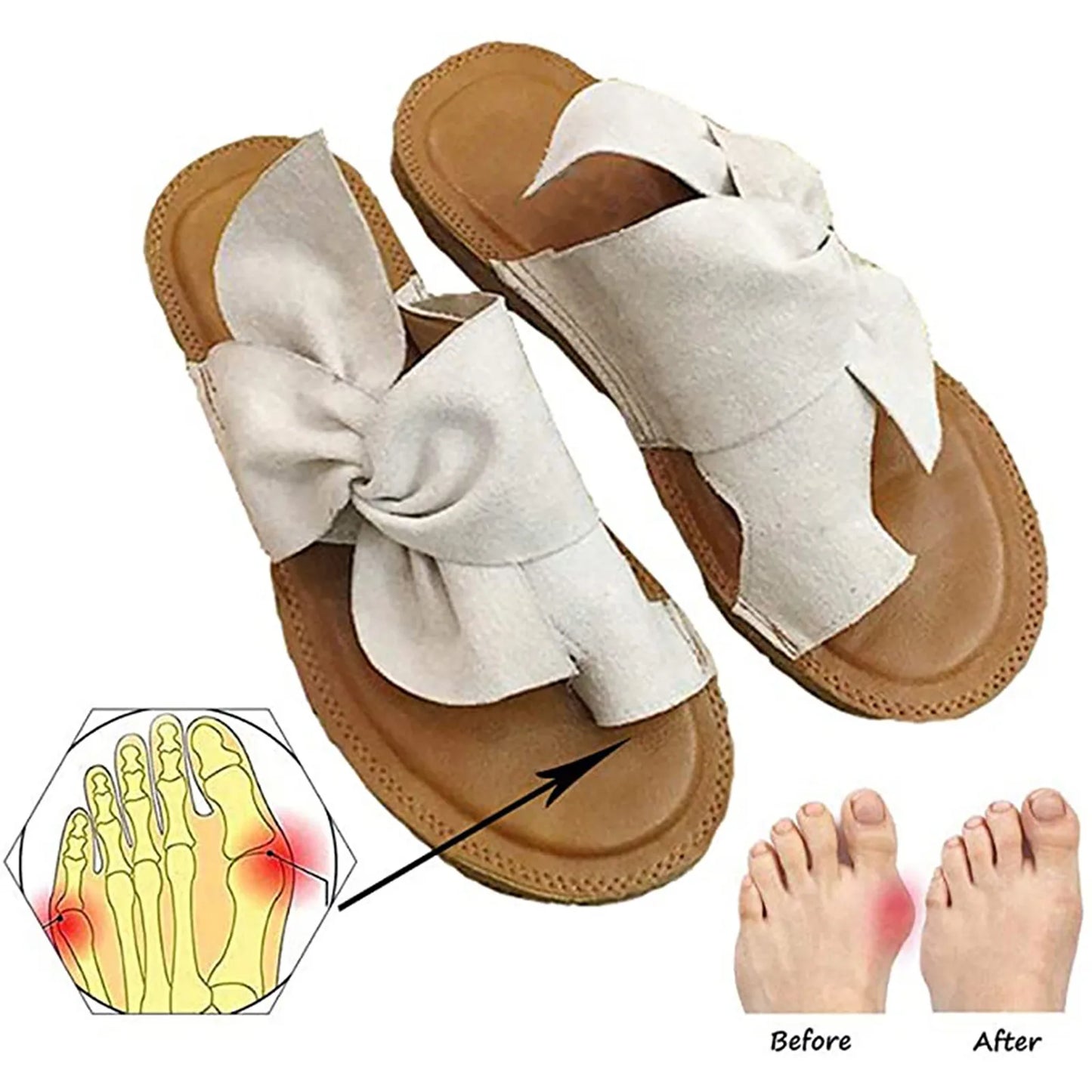 Retro Bohemian Slippers Womens Bowknot Straps