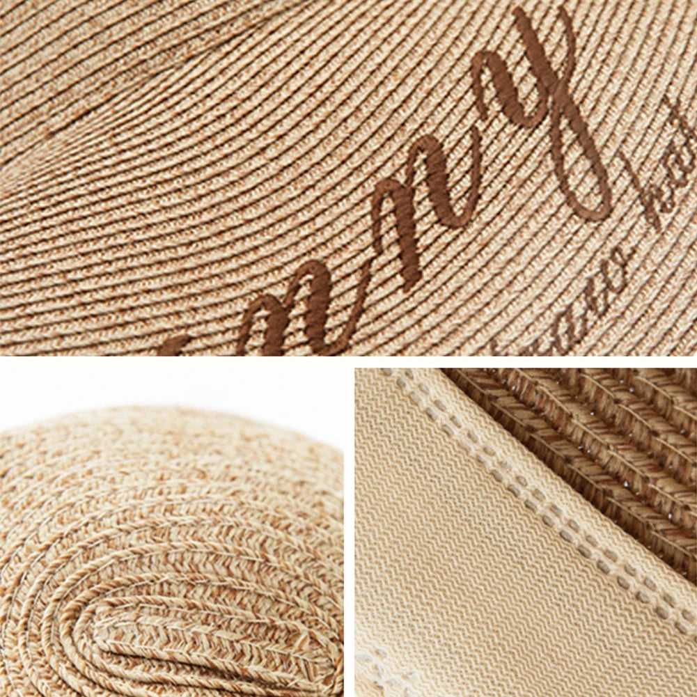 OhSunny Foldable Straw Hat Summer Extra Wide Large Brim
