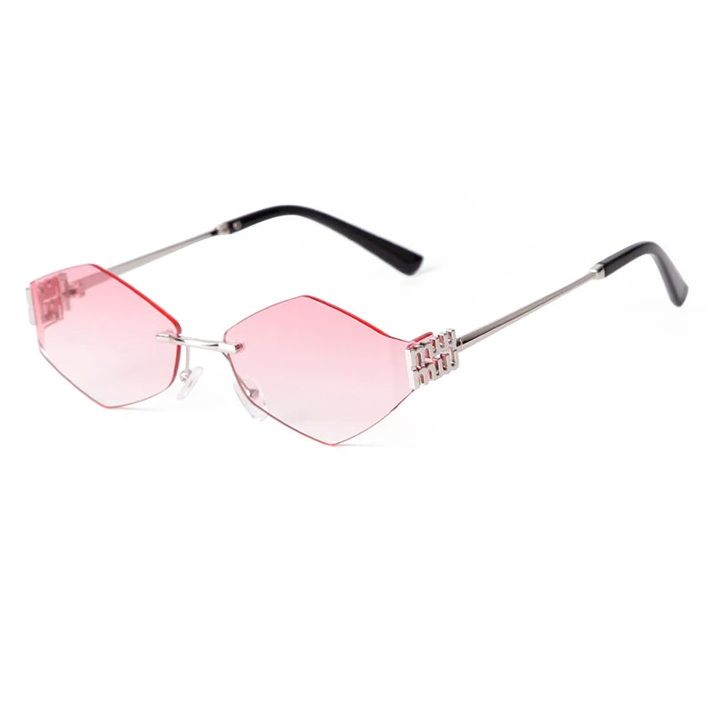 Trend Hexagon Rimless Sunglasses Women