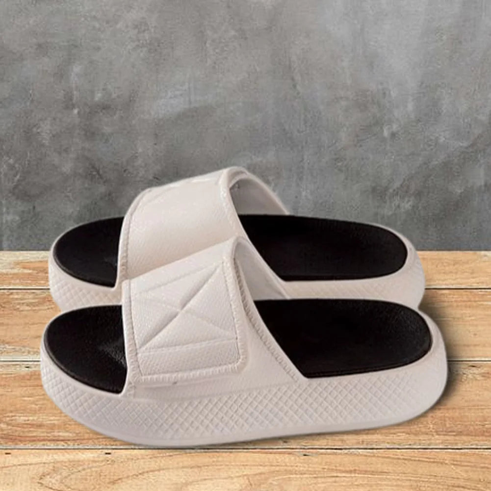 Pillow Slippers Thick Sole House Slides Adjustable Strap