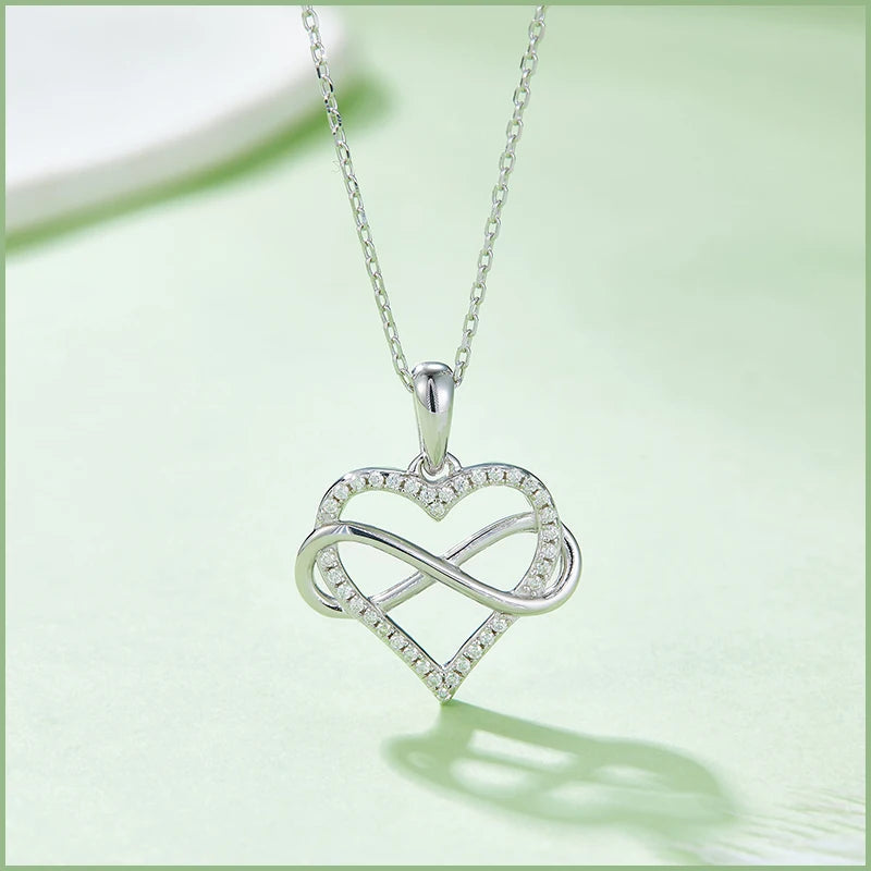 GEM'S BALLET 925 Sterling Silver Family Infinity Necklace