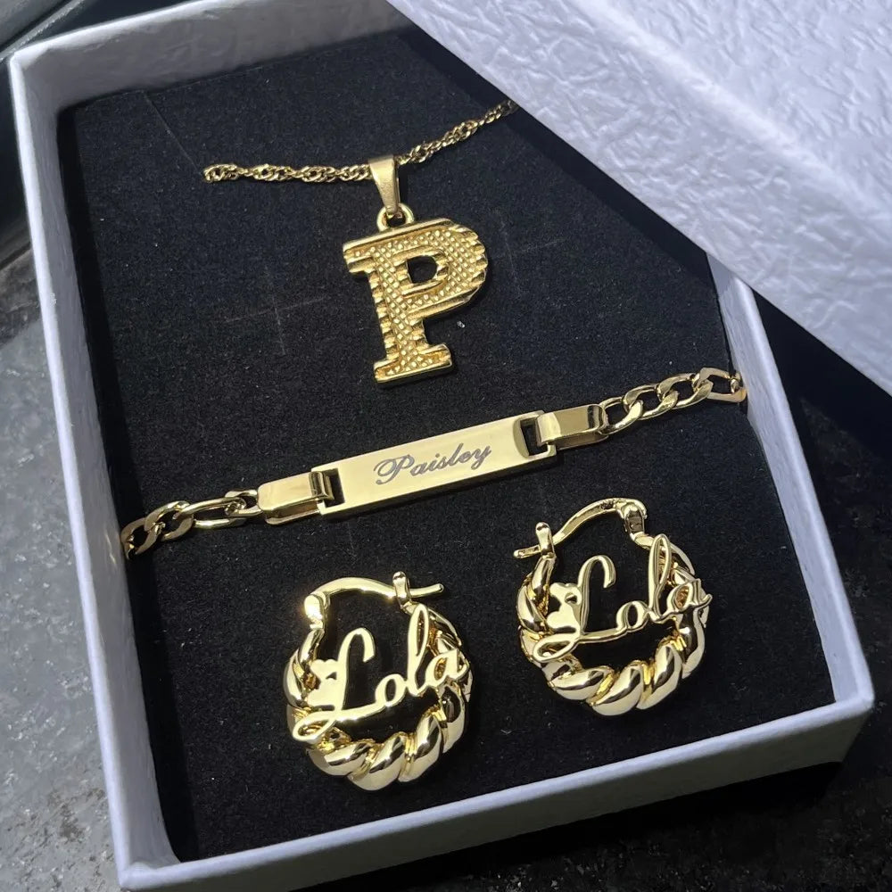 Custom Name Jewelry Set Personalized Mini Baby Girls