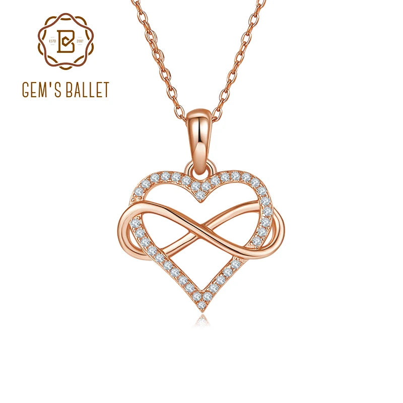 GEM'S BALLET 925 Sterling Silver Family Infinity Necklace