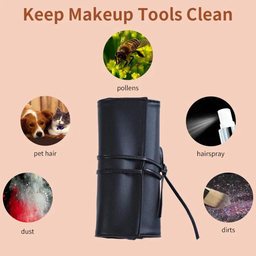 TLXT Rollup Makeup Brush Case For Travel Essentials