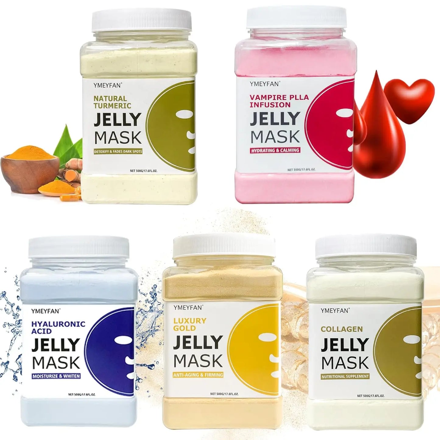 15/10/5PCS Jelly Face Mask Powder for Facials