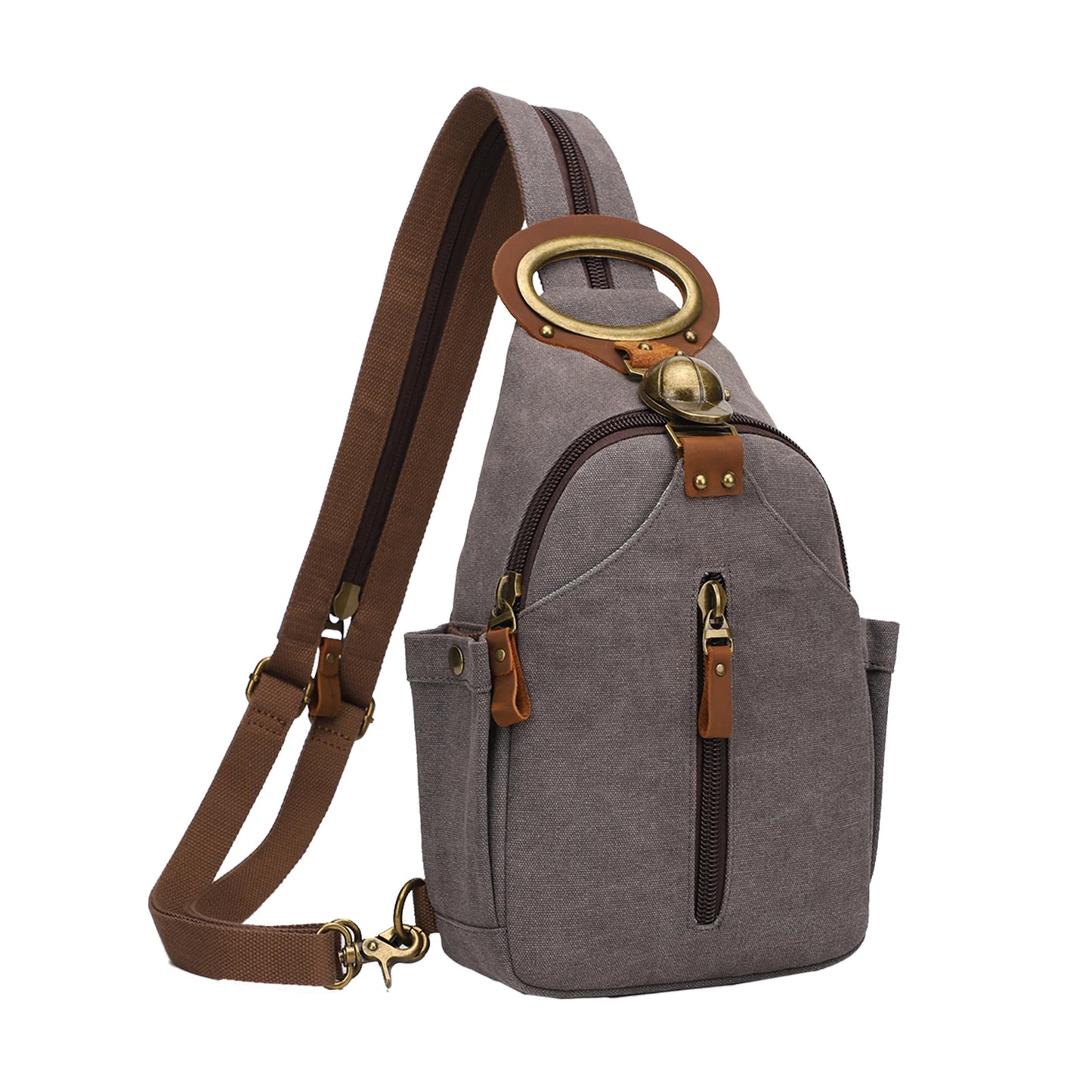 KouLi Buir Canvas Sling bag,Small Crossbody Backpack,Convertible