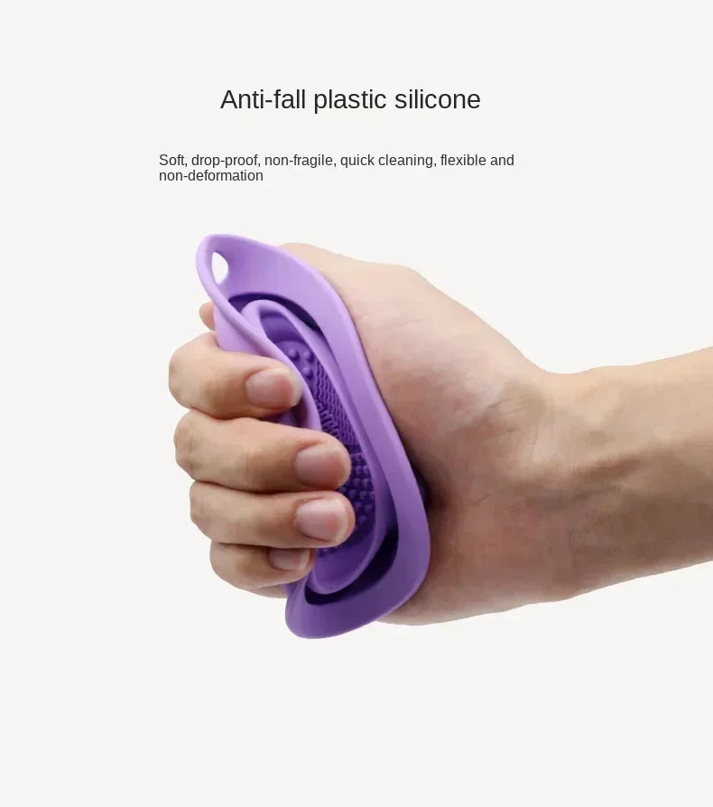 Silicone Makeup Brush Cleaner Foldable Powder Puff Bowl