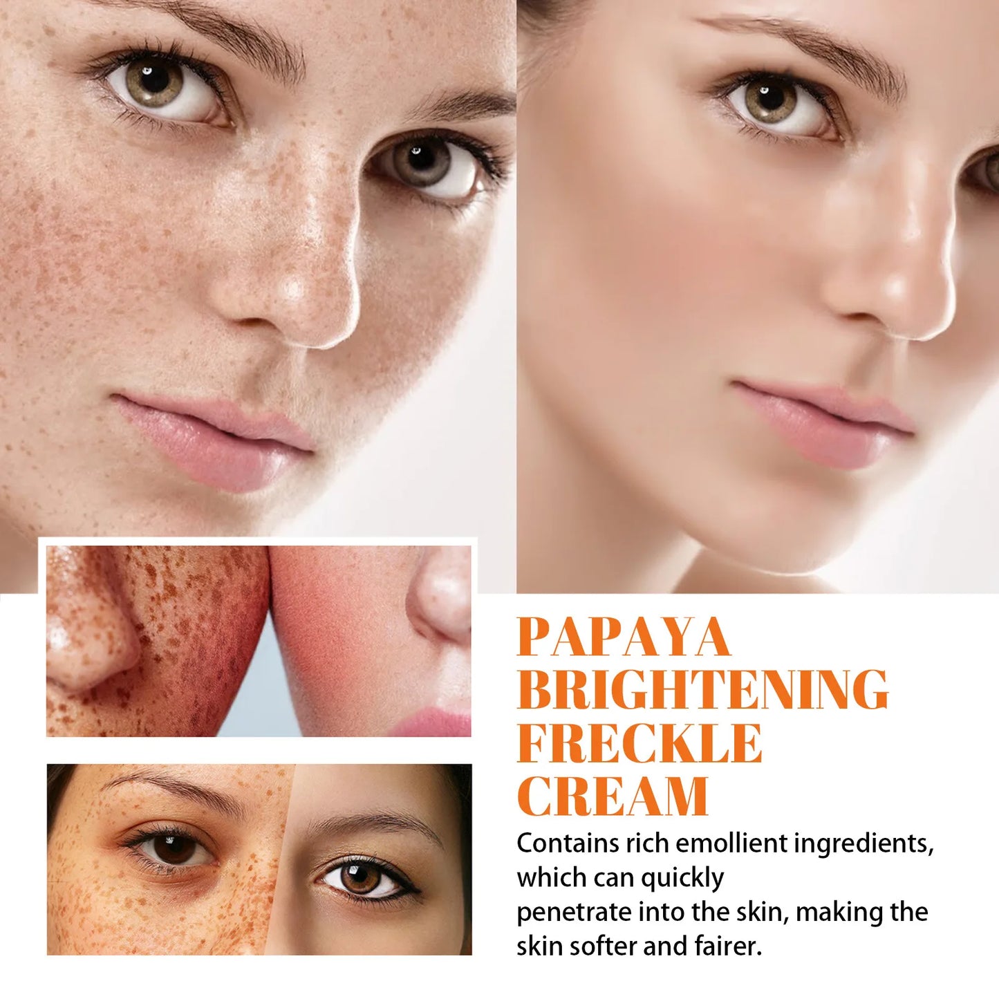 Freckle Whitening Face Cream Papaya Day Night Sun Spots Corrector
