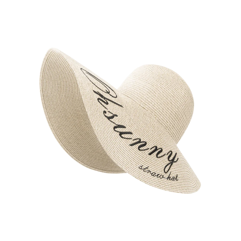OhSunny Foldable Straw Hat Summer Extra Wide Large Brim