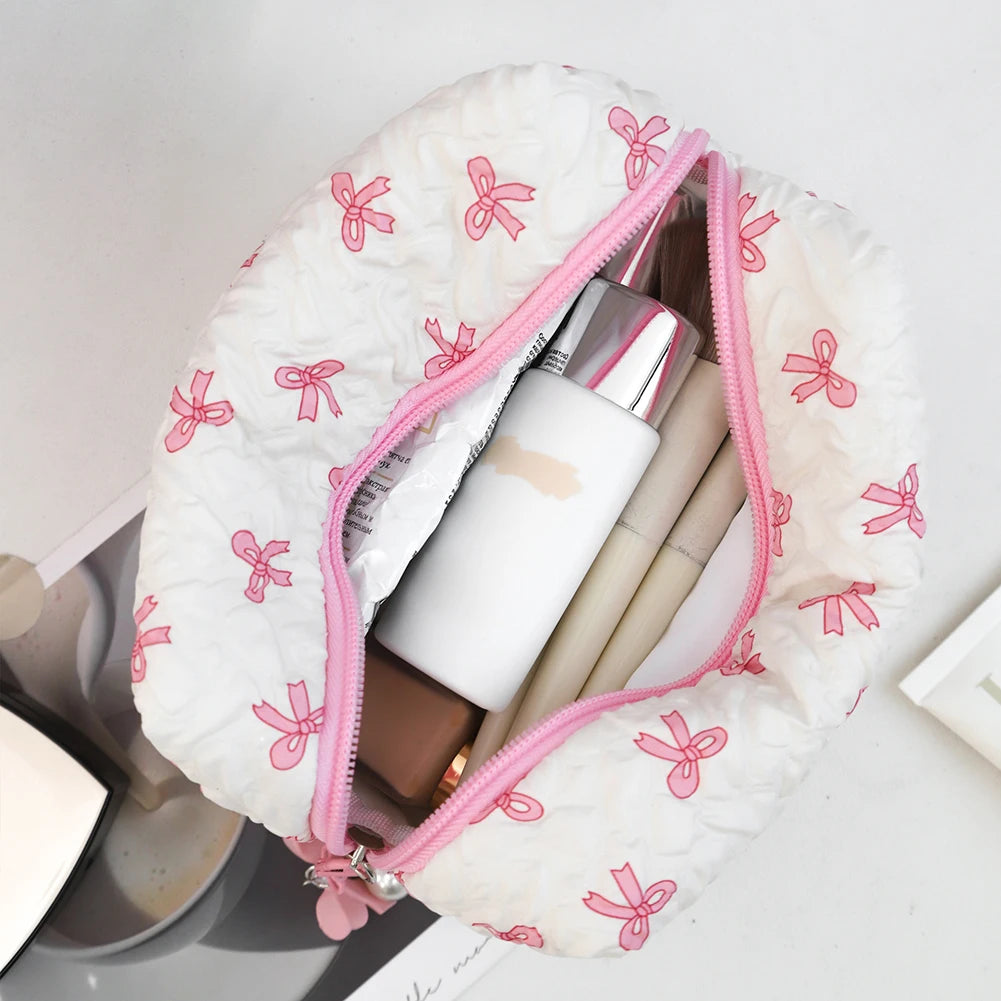 3 Pcs Cute Makeup Bag Bowknot Printed