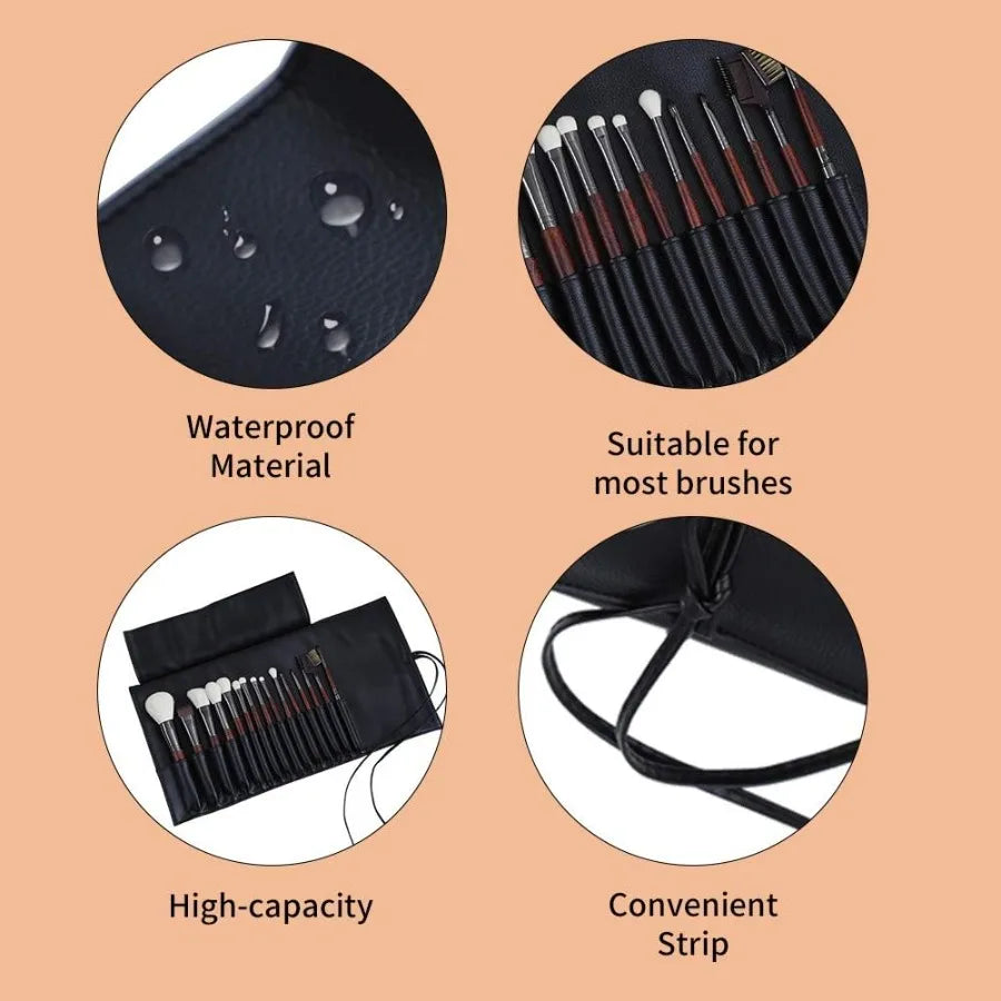 TLXT Rollup Makeup Brush Case For Travel Essentials