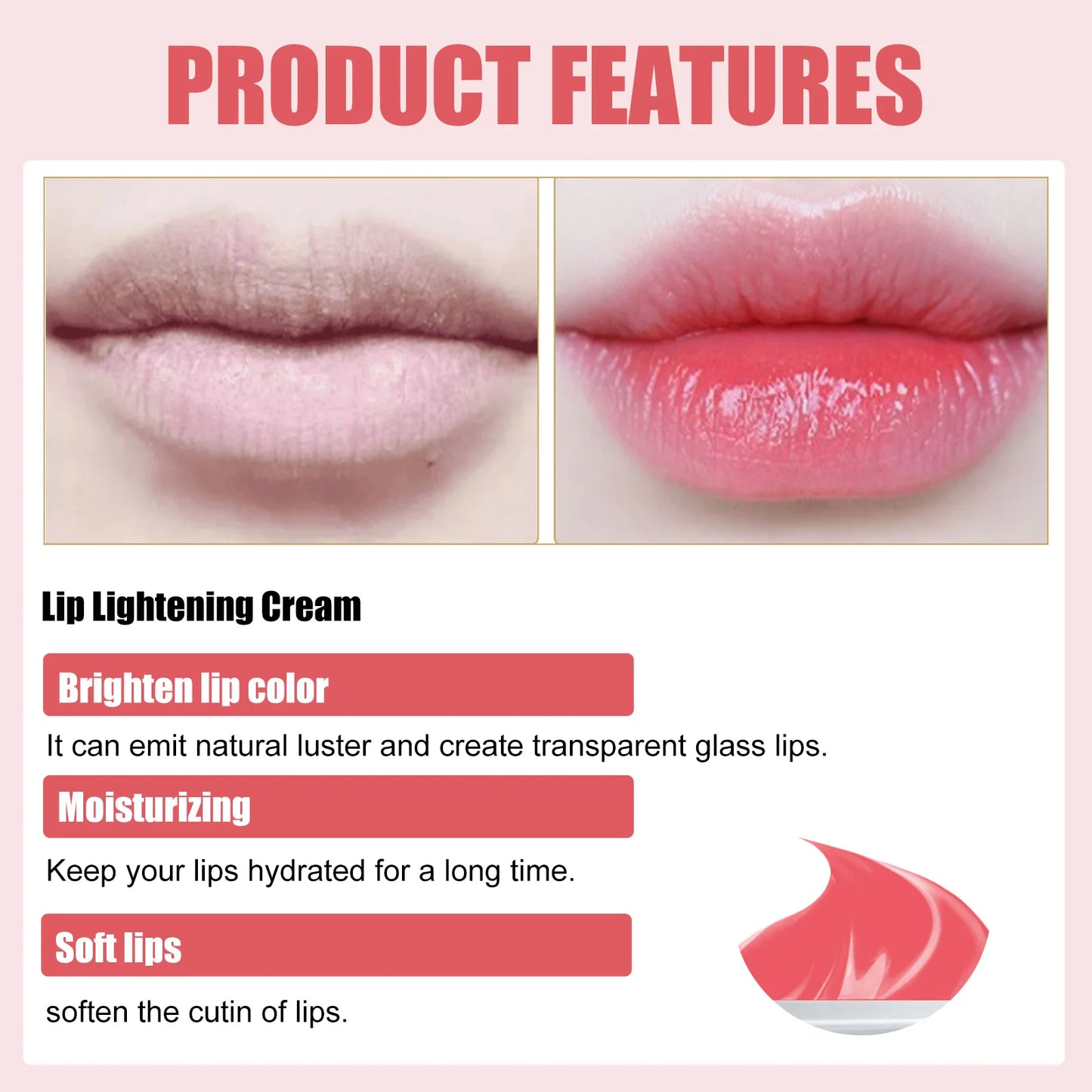 5pcs/set Lip Lightening Cream Moisturizing Lip Balm