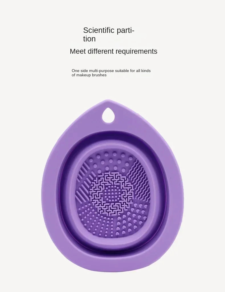 Silicone Makeup Brush Cleaner Foldable Powder Puff Bowl
