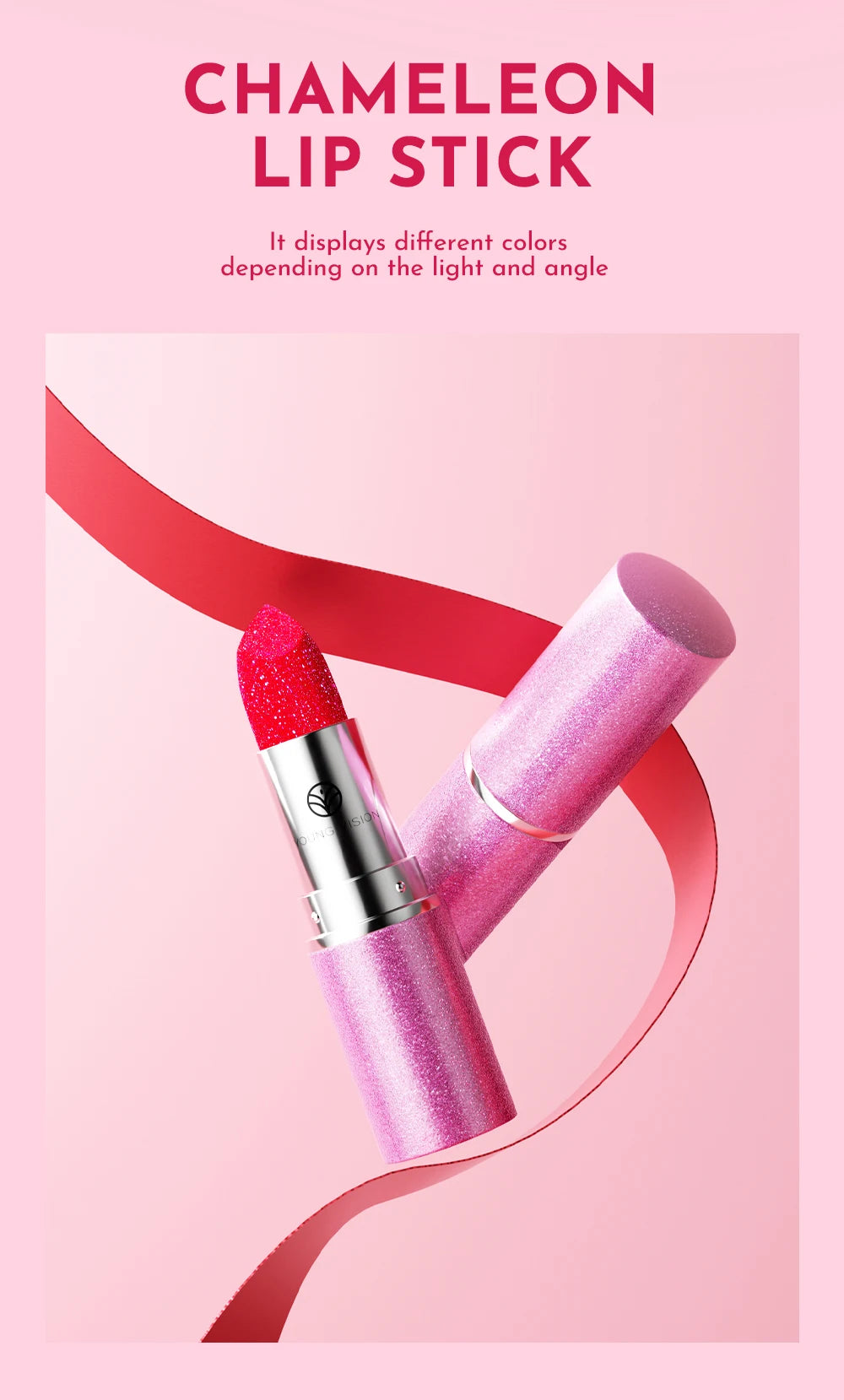 YOUNG VISION 6 pearlized shimmer lipsticks and eyeshadows