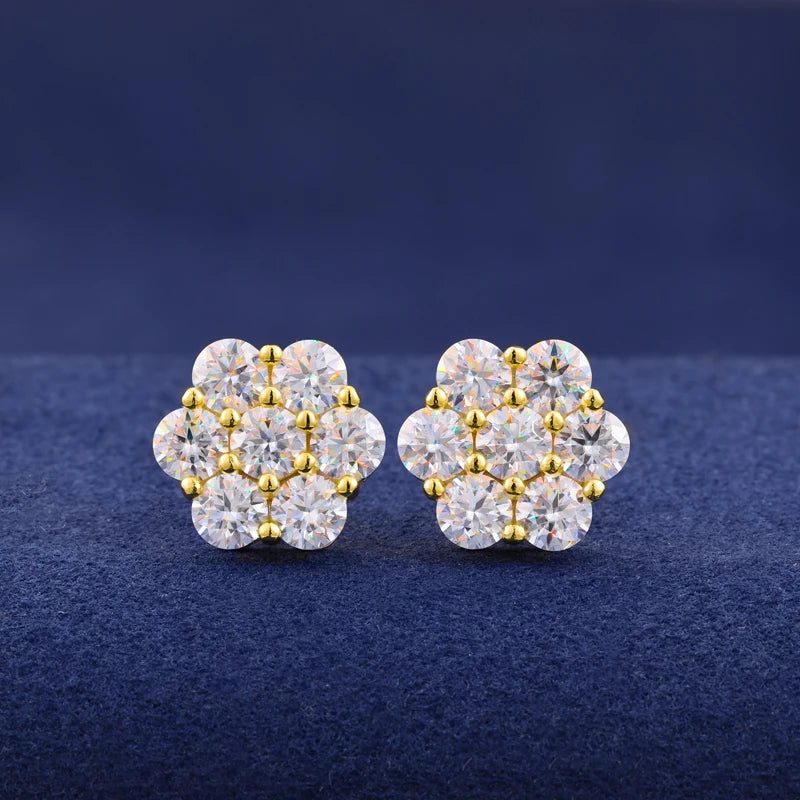 Full Iced Out Moissanite Earrings for Women Silver 925