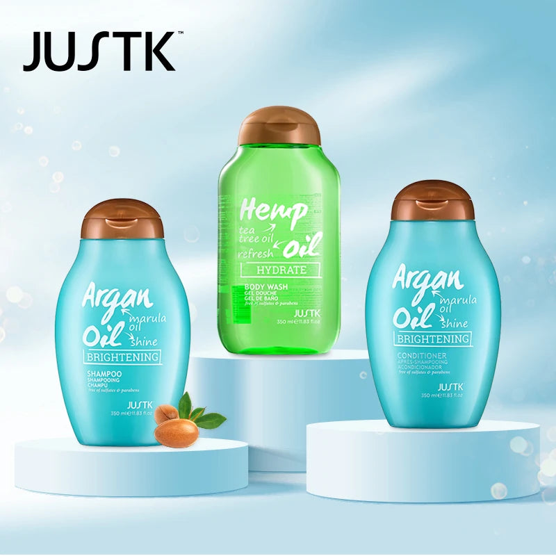 3 Pack Justk Shampoo and Conditioner and Body Wash Set,