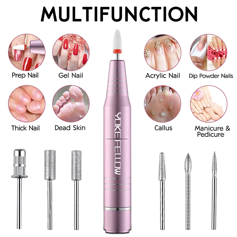 30000RPM USB Nail Drill Machine For Acrylic Nail Gel t