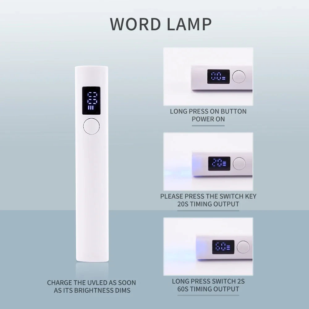 Portable Nail Dryer UV Lamp Mini Manicure USB Rechargeable