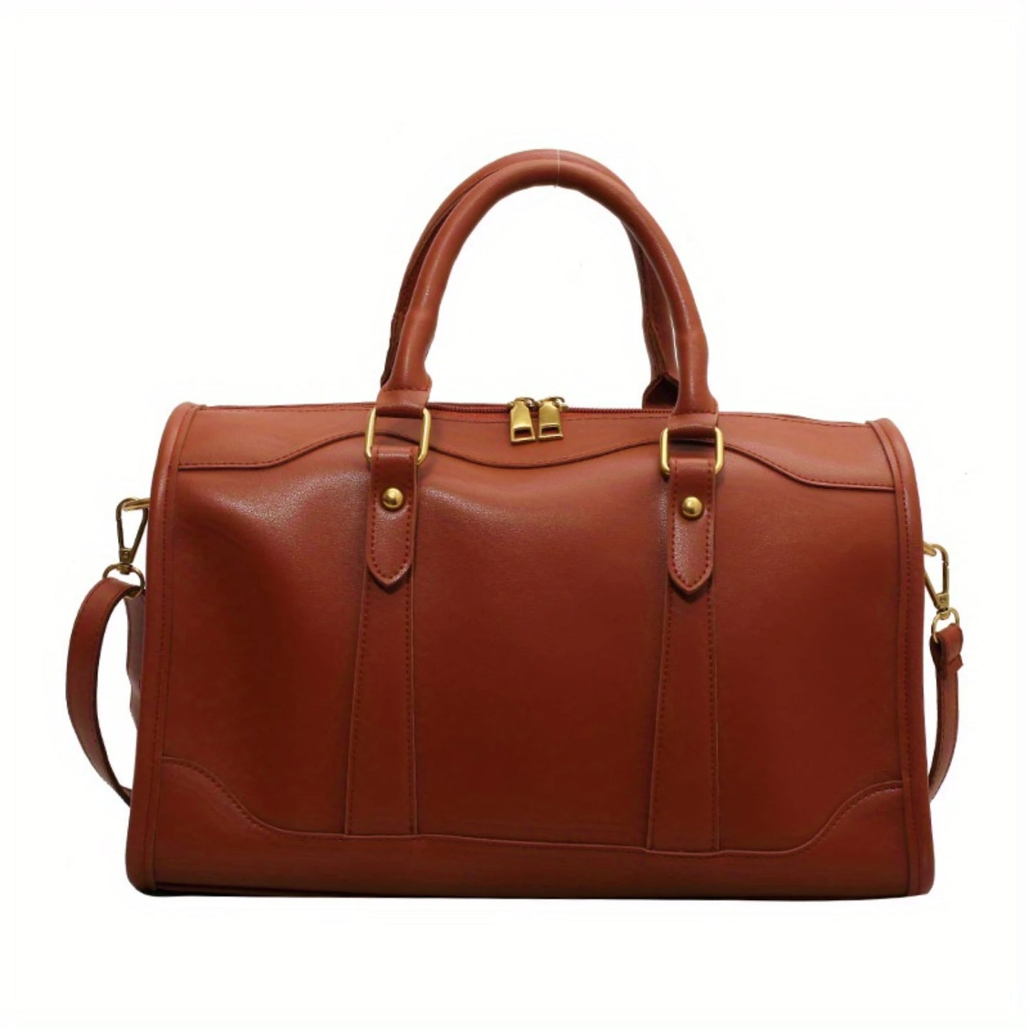 Elegant Vintage Boston Bag Chic PU Leather