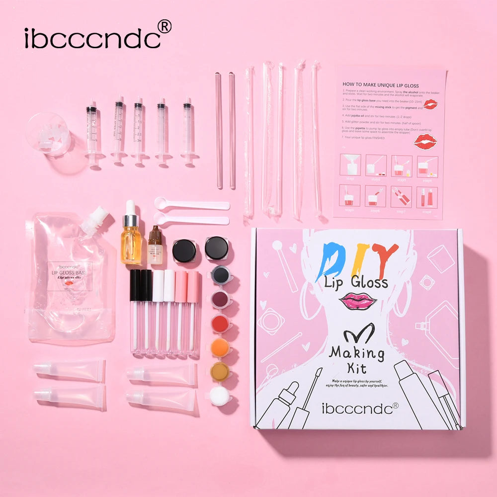 Lip Gloss Base Moisturizing Diy New Lip Gloss Making Kit Raw Material Tool Kit Shiny Glitter Lip Tints Glaze Handmade Cosmetic