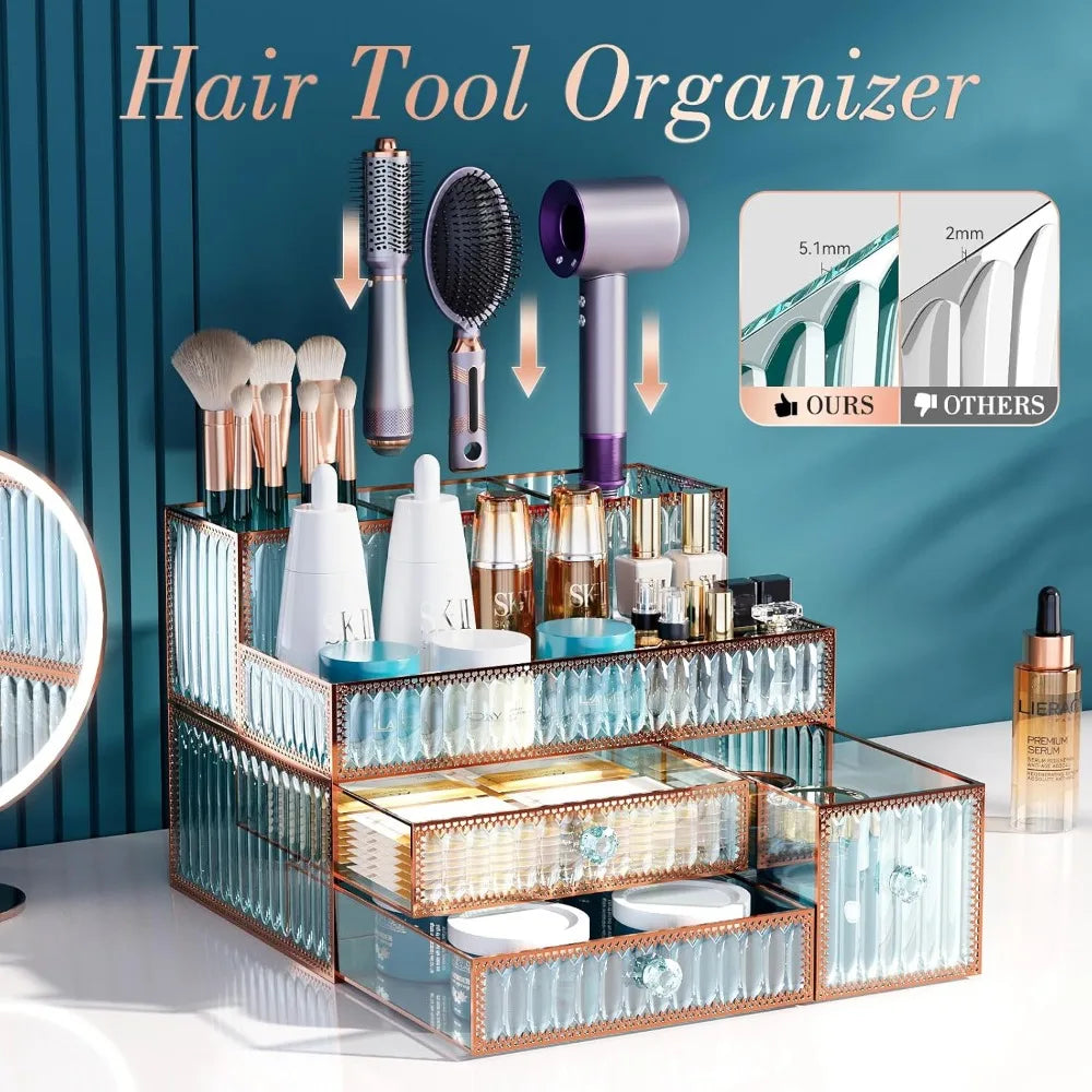 Makeup Organizer Countertop - Tempered Glass