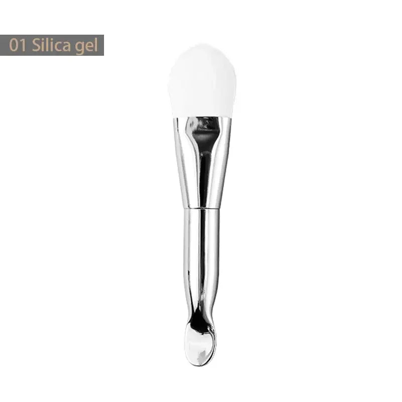 Face Mask Brush Double Ended Raccoon Hair Nylon Handle