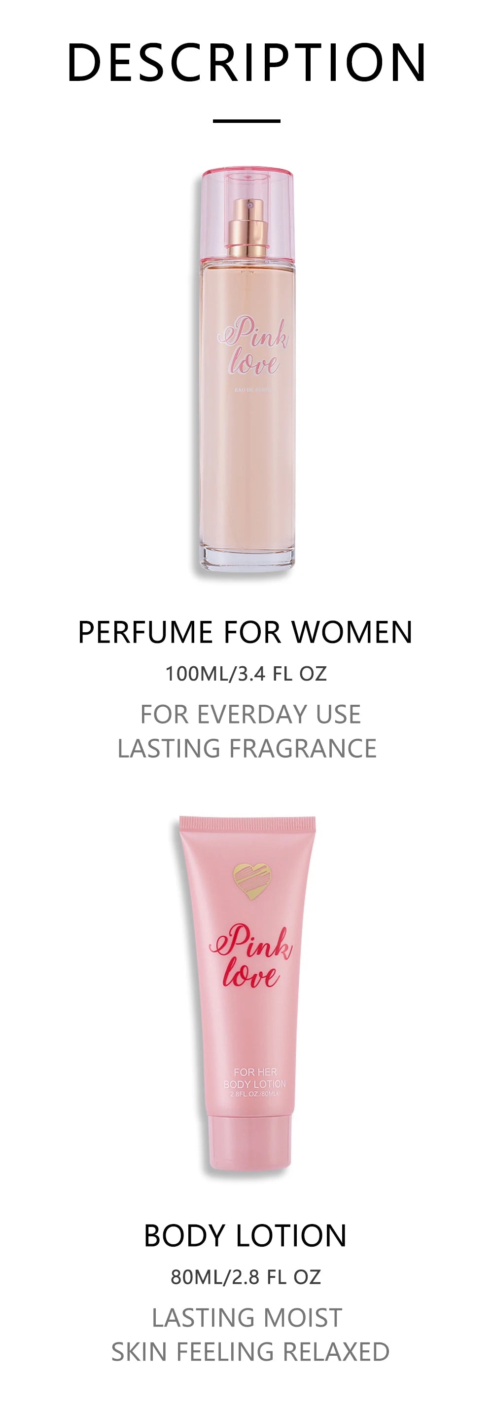 Women's Fragrance Sets 3.4fl.oz Eau de Parfum Spray EDP and 2.8fl.oz Body Lotion