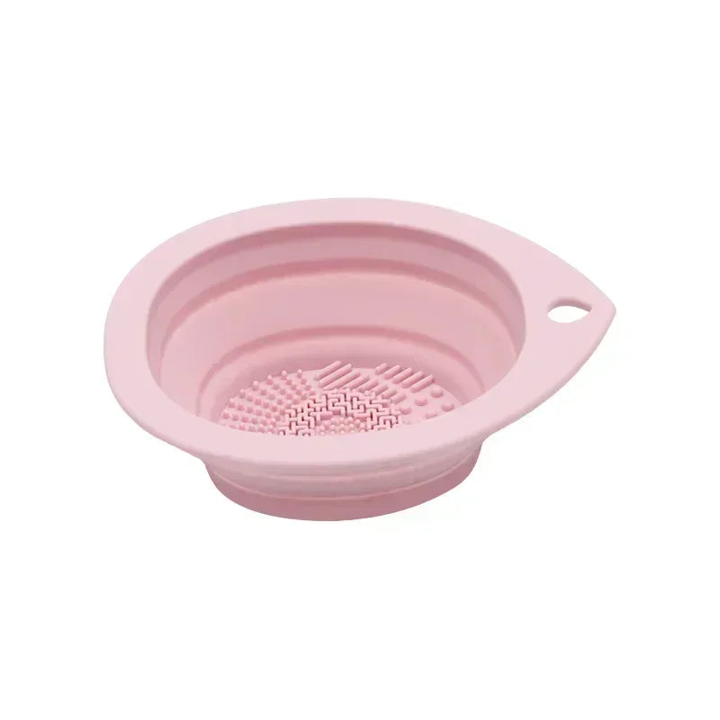 Silicone Makeup Brush Cleaner Foldable Powder Puff Bowl