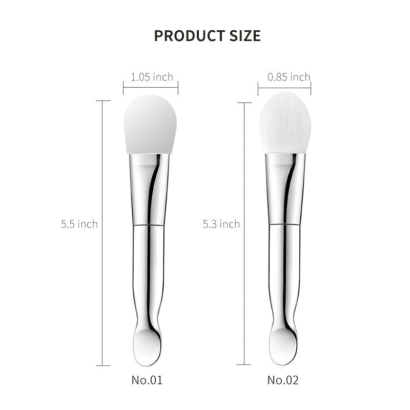 Face Mask Brush Double Ended Raccoon Hair Nylon Handle