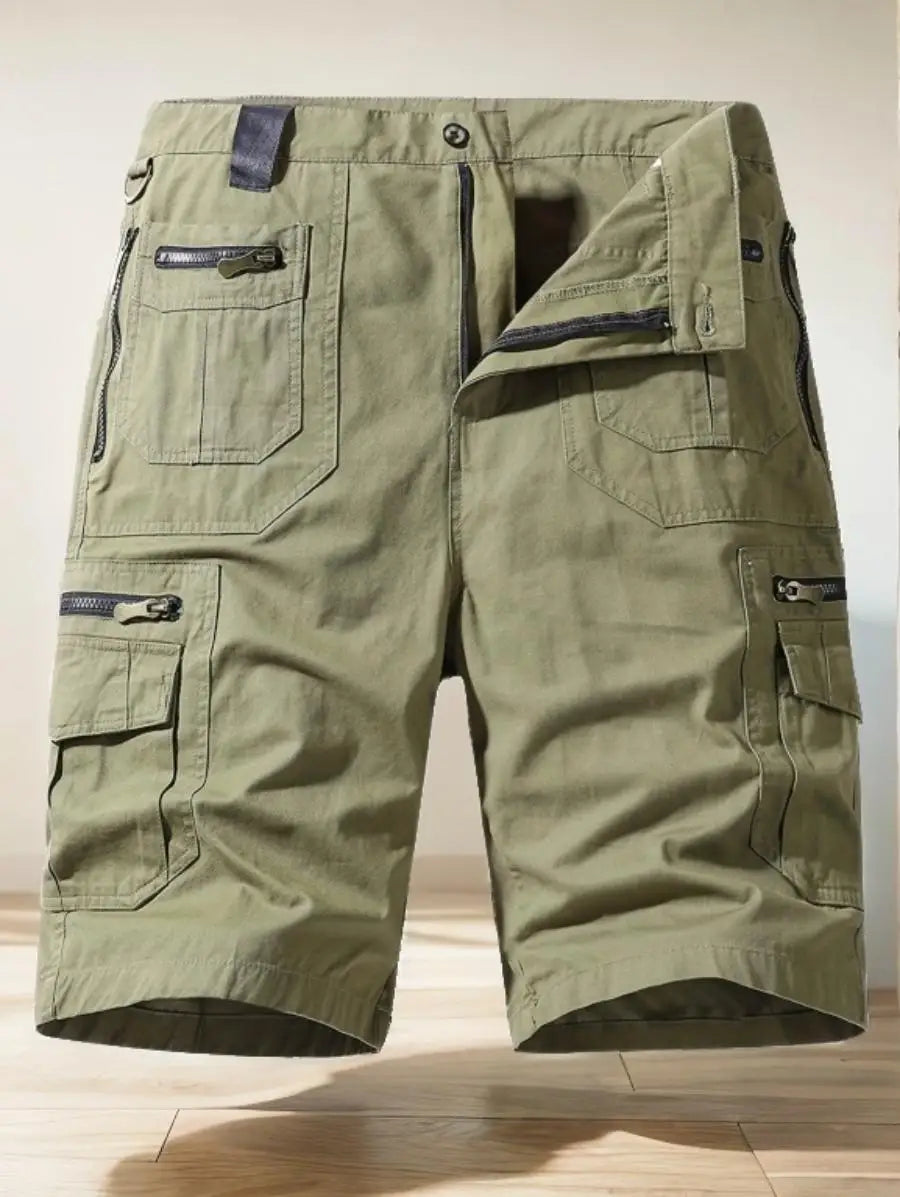 Men's Summer Multi-Pocket Cotton Cargo Capris -