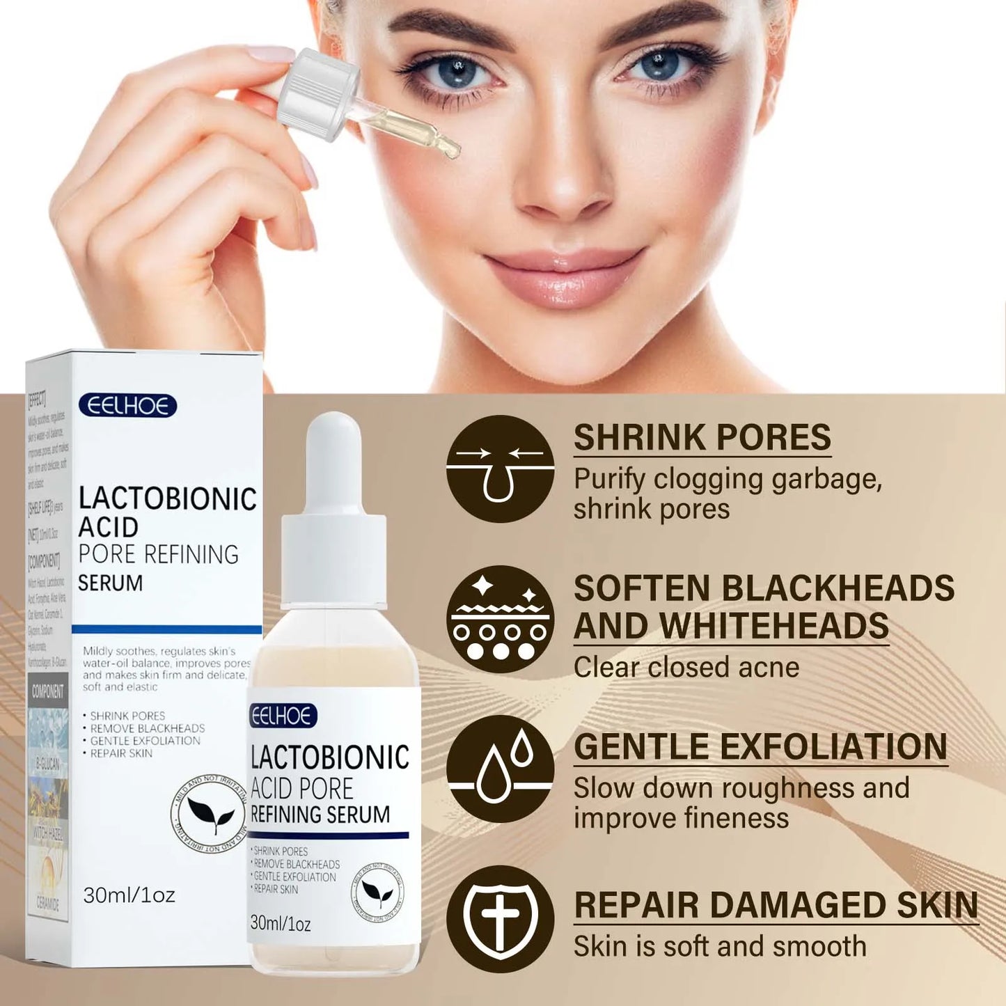 Lactose Acid Pore Narrowing Essence Hydrating Moisturizing Delicate Repair