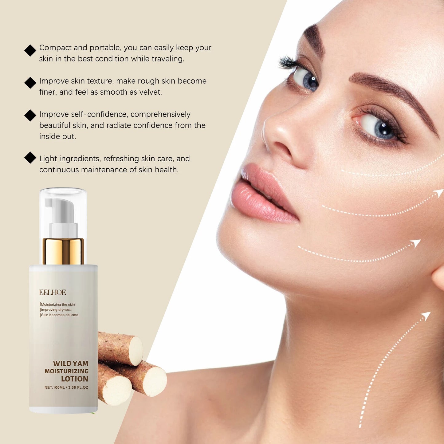 Eelhoe Wild Yam Moisturizing Repair Cream with Rice Extract