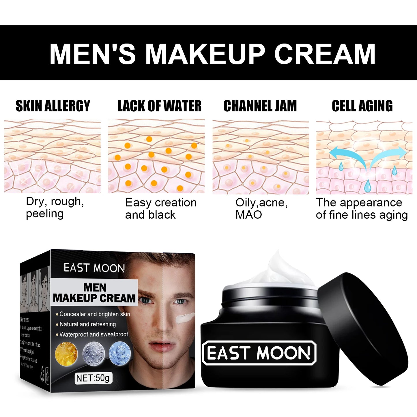 Conceal Whitening Tone-Up Cream Natural Refreshing Waterproof Makeup Cream