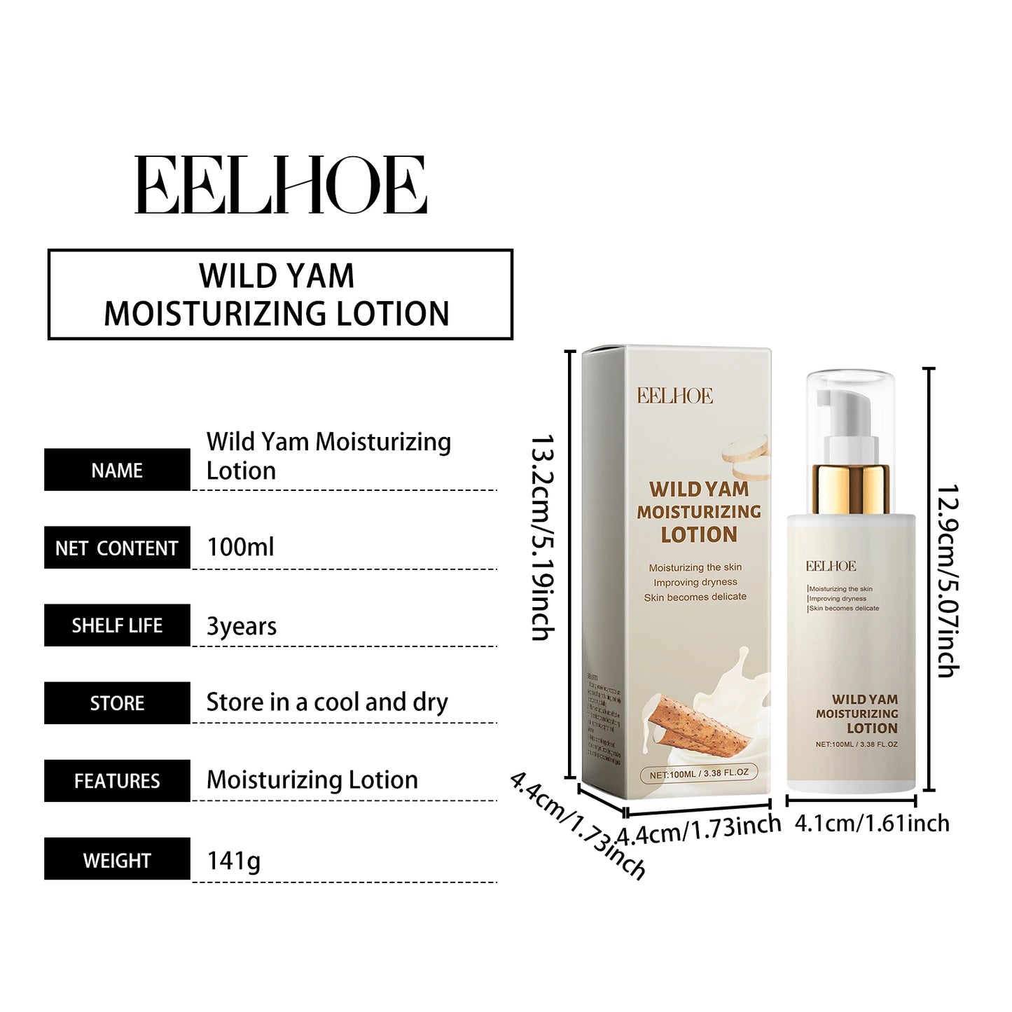 Eelhoe Wild Yam Moisturizing Repair Cream with Rice Extract