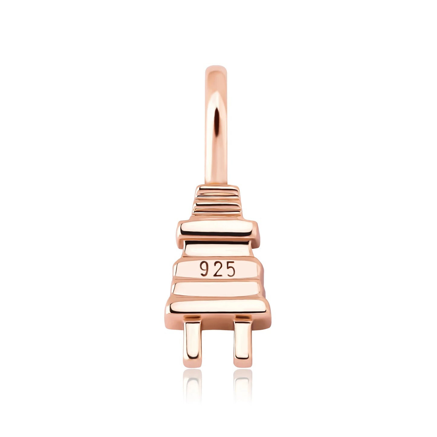 GUCY 925 Sterling silver Women Iced Out Bling Plug Pendant Necklace