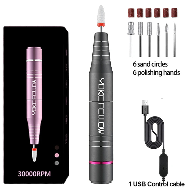30000RPM USB Nail Drill Machine For Acrylic Nail Gel t